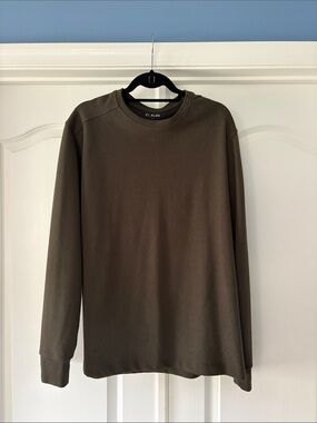 01.ALGO Men's Long-Sleeve Crewneck in Olive